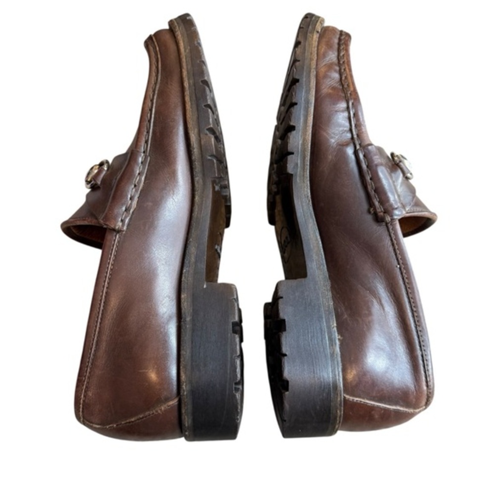 Gucci Men’s 8 Horsebit Loafers Brown Leather Silver Old Money Equestrian Classic - Picture 4 of 16